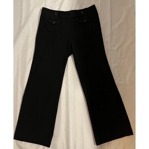 Ann Taylor Lindsay Wide Leg Black Dress Pants Size 10 Capsule Wardrobe Classic
